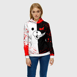 Толстовка-худи женская MONOKUMA, цвет: 3D-белый — фото 2