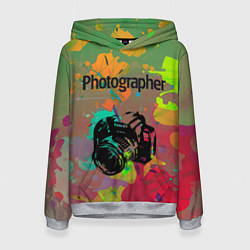 Толстовка-худи женская Фотограф, цвет: 3D-меланж