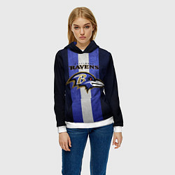 Толстовка-худи женская Baltimore Ravens, цвет: 3D-белый — фото 2