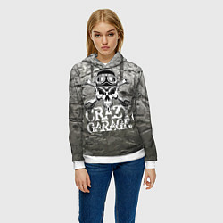 Толстовка-худи женская Crazy garage, цвет: 3D-белый — фото 2