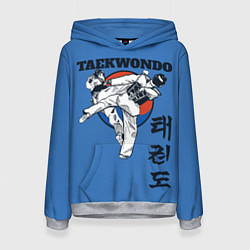 Толстовка-худи женская Taekwondo, цвет: 3D-меланж