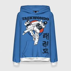 Толстовка-худи женская Taekwondo, цвет: 3D-белый