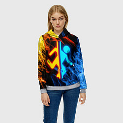 Толстовка-худи женская PORTAL, цвет: 3D-меланж — фото 2