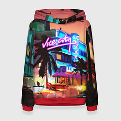 Толстовка-худи женская GTA: VICE CITY, цвет: 3D-красный