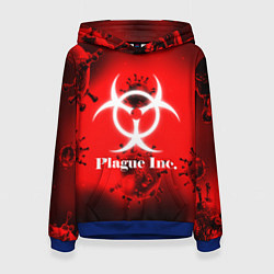 Толстовка-худи женская PLAGUE INC, цвет: 3D-синий