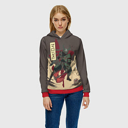 Толстовка-худи женская Marauder, цвет: 3D-красный — фото 2
