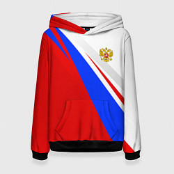 Толстовка-худи женская Россия, цвет: 3D-черный