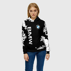 Толстовка-худи женская BMW, цвет: 3D-черный — фото 2