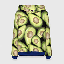 Толстовка-худи женская Avocado background, цвет: 3D-синий