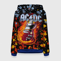 Толстовка-худи женская ACDC, цвет: 3D-синий