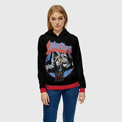 Толстовка-худи женская Judas Priest, цвет: 3D-красный — фото 2