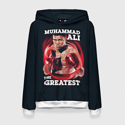 Толстовка-худи женская Muhammad Ali, цвет: 3D-белый