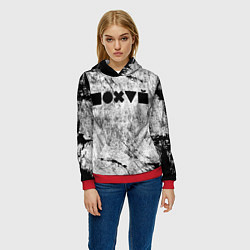 Толстовка-худи женская Безразличие, цвет: 3D-красный — фото 2