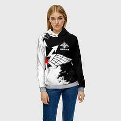 Толстовка-худи женская Войска связи, цвет: 3D-меланж — фото 2