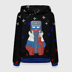 Толстовка-худи женская CountryHumans, цвет: 3D-синий