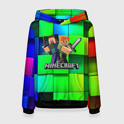 Толстовка-худи женская MINECRAFT, цвет: 3D-черный