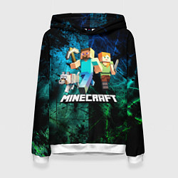 Толстовка-худи женская Minecraft Майнкрафт, цвет: 3D-белый