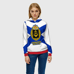 Толстовка-худи женская Северный флот ВМФ России, цвет: 3D-красный — фото 2