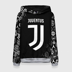 Толстовка-худи женская JUVENTUS, цвет: 3D-меланж