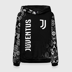 Толстовка-худи женская JUVENTUS, цвет: 3D-черный