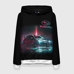Толстовка-худи женская SUBARUСпина, цвет: 3D-белый