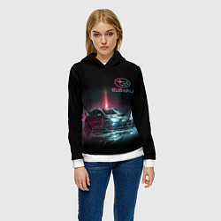 Толстовка-худи женская SUBARUСпина, цвет: 3D-белый — фото 2