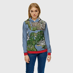 Толстовка-худи женская San andreas, цвет: 3D-красный — фото 2