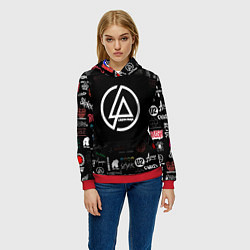 Толстовка-худи женская LINKIN PARK, цвет: 3D-красный — фото 2