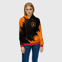 Толстовка-худи женская HALF-LIFE, цвет: 3D-красный — фото 2