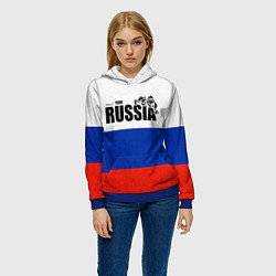 Толстовка-худи женская Russia, цвет: 3D-синий — фото 2