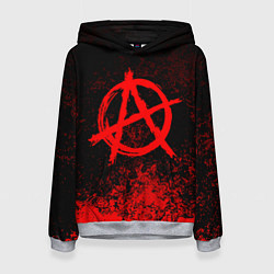 Толстовка-худи женская АНАРХИЯ, цвет: 3D-меланж