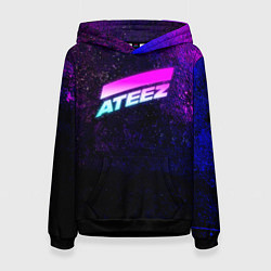 Толстовка-худи женская ATEEZ neon, цвет: 3D-черный
