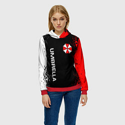 Толстовка-худи женская RESIDENT EVIL UMBRELLA, цвет: 3D-красный — фото 2