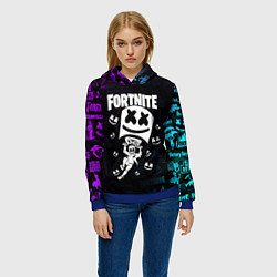 Толстовка-худи женская Fortnite x Marshmello x Games, цвет: 3D-синий — фото 2