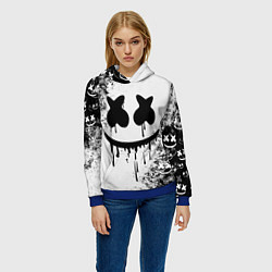 Толстовка-худи женская Marshmello, цвет: 3D-синий — фото 2