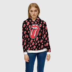 Толстовка-худи женская Rolling stones, цвет: 3D-белый — фото 2