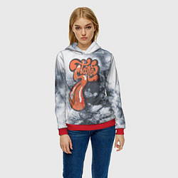 Толстовка-худи женская Rolling stones, цвет: 3D-красный — фото 2