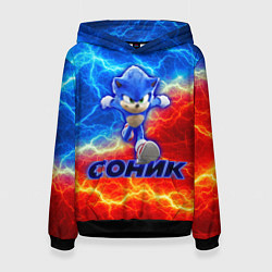 Толстовка-худи женская СОНИК, цвет: 3D-черный
