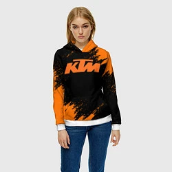 Толстовка-худи женская KTM, цвет: 3D-белый — фото 2