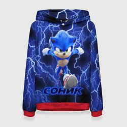 Толстовка-худи женская SONIC, цвет: 3D-красный