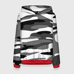 Толстовка-худи женская Камуфляж Sabaton без лого, цвет: 3D-красный