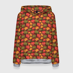 Толстовка-худи женская Maple leaves, цвет: 3D-меланж