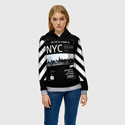 Толстовка-худи женская Off-White: NYC, цвет: 3D-меланж — фото 2