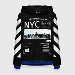 Толстовка-худи женская Off-White: NYC, цвет: 3D-синий