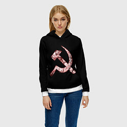 Толстовка-худи женская Anime USSR, цвет: 3D-белый — фото 2