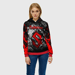 Толстовка-худи женская SABATON, цвет: 3D-красный — фото 2