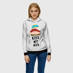 Толстовка-худи женская Kiss My Ass, цвет: 3D-черный — фото 2