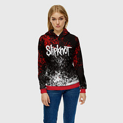 Толстовка-худи женская SLIPKNOT, цвет: 3D-красный — фото 2