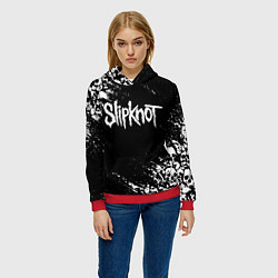 Толстовка-худи женская SLIPKNOT, цвет: 3D-красный — фото 2