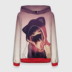 Толстовка-худи женская Аниме, цвет: 3D-красный